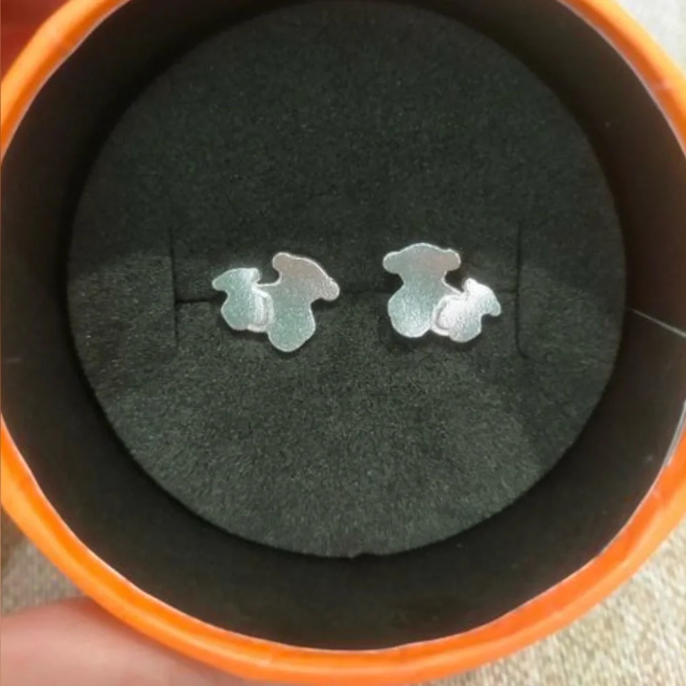 Bear - Earrings sterling silver 925 Push